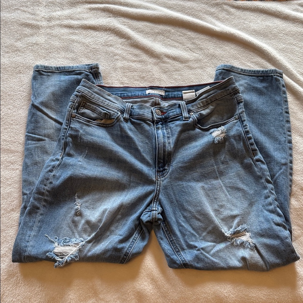 Eunina The Morgan Frankie low rise girlfriend fit denim blue jeans